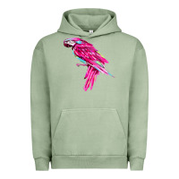 Pigment Oil Green pink parrot T-shirts Urban Hoodie - artisFamous
