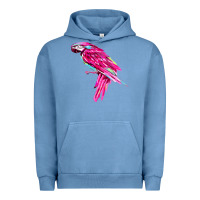 Pigment Pebble Blue pink parrot T-shirts Urban Hoodie - artisFamous