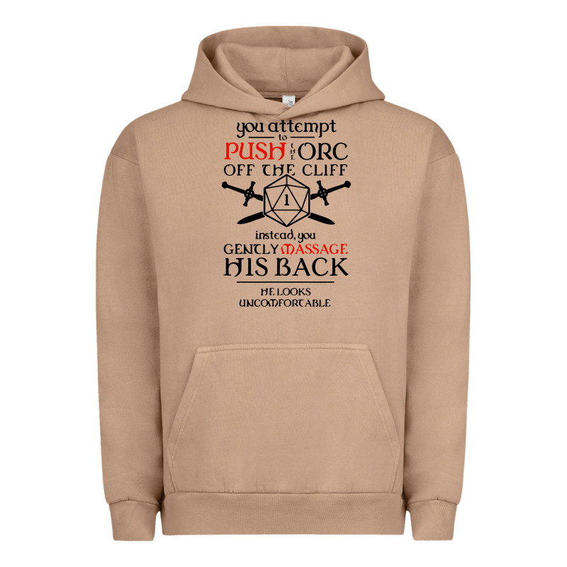 Tabletop Rpg D20 Orc Massage Critical Failure Urban Hoodie by artisFamous | Teevron