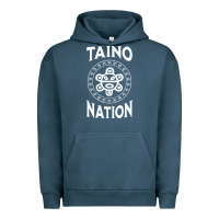 Pigment Midnight Navy white taino nation coqui sun boricua taino Urban Hoodie - artisFamous