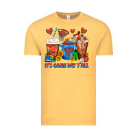 Vintage Mustard It's Game Day Y'all Basketball Coffee Cups Vintage Tee - FaDigitalArtStudio