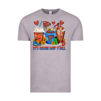 Vintage Zinc It's Game Day Y'all Basketball Coffee Cups Vintage Tee - FaDigitalArtStudio