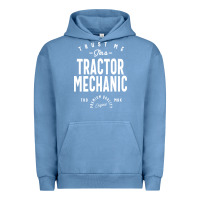 Pigment Pebble Blue Tractor Mechanic Gift Funny Job Title Profession Birthday Idea Urban Hoodie - artisFamous
