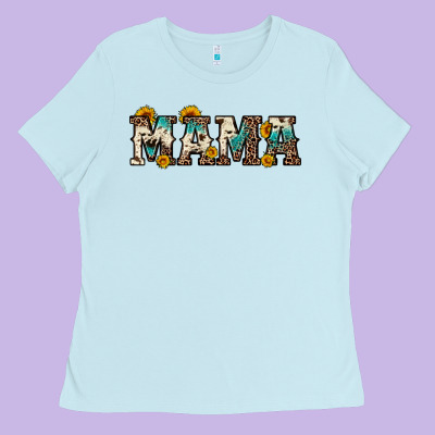 Mama Sunflower Leopard Ladies Tee Designed By Oliviacreatesart
