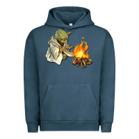 Pigment Midnight Navy Yoda is warming up Urban Hoodie - artisFamous