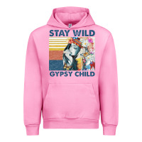 Fuchsia Pink stay wild gypsy child letter rainbow Urban Hoodie - artisFamous
