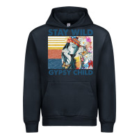 Navy stay wild gypsy child letter rainbow Urban Hoodie - artisFamous