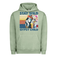 Pigment Oil Green stay wild gypsy child letter rainbow Urban Hoodie - artisFamous