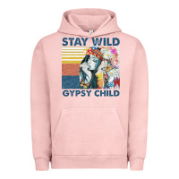 Pigment Salmon stay wild gypsy child letter rainbow Urban Hoodie - artisFamous