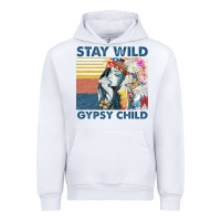 White stay wild gypsy child letter rainbow Urban Hoodie - artisFamous