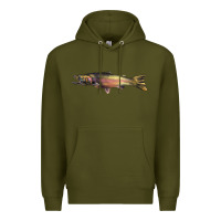 Army Green Steelhead Trout Premium Hoodie - LillyAllenDesigns