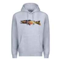 Heather Grey Steelhead Trout Premium Hoodie - LillyAllenDesigns