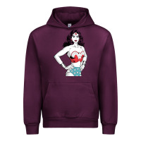 Mauve Wine wonder woman Urban Hoodie - artisFamous