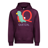 Mauve Wine Cute Quetzal Kid's Urban Hoodie - artisFamous