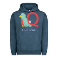 Pigment Midnight Navy Cute Quetzal Kid's Urban Hoodie - artisFamous
