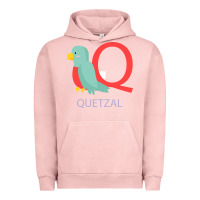 Pigment Salmon Cute Quetzal Kid's Urban Hoodie - artisFamous