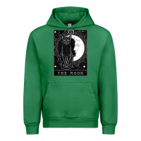 Emerald tarot card crescent moon and cat graphic Urban Hoodie - artisFamous