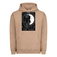 Pigment Burro tarot card crescent moon and cat graphic Urban Hoodie - artisFamous
