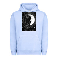 Pigment Grape Ice tarot card crescent moon and cat graphic Urban Hoodie - artisFamous