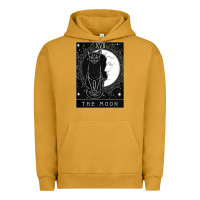 Pigment Peanut Butter tarot card crescent moon and cat graphic Urban Hoodie - artisFamous