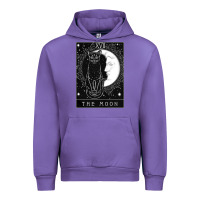 Tulip tarot card crescent moon and cat graphic Urban Hoodie - artisFamous