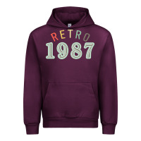 Mauve Wine Retro 1987 Urban Hoodie - artisFamous