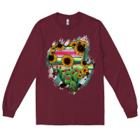 Burgundy Durango State Of Mexico Map Long Sleeve Tee - RanaPortraitStore