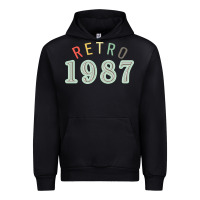 Black Retro 1987 Urban Hoodie - artisFamous