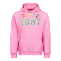 Fuchsia Pink Retro 1987 Urban Hoodie - artisFamous