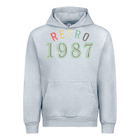 Heather Grey Retro 1987 Urban Hoodie - artisFamous