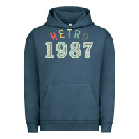 Pigment Midnight Navy Retro 1987 Urban Hoodie - artisFamous
