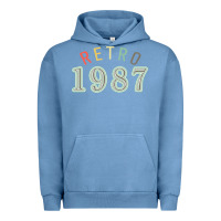 Pigment Pebble Blue Retro 1987 Urban Hoodie - artisFamous