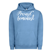 Pigment Pebble Blue Proud feminist Urban Hoodie - artisFamous
