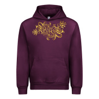 Mauve Wine Gold2 Urban Hoodie - artisFamous