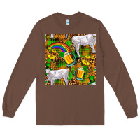 Chestnut St. Patricks Cow With Rainbow And Beer Seamless Long Sleeve Tee - FaDigitalArtStudio