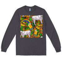 Smoke St. Patricks Cow With Rainbow And Beer Seamless Long Sleeve Tee - FaDigitalArtStudio