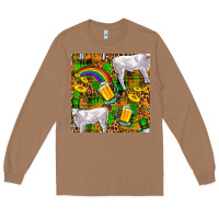 Toasted Coconut St. Patricks Cow With Rainbow And Beer Seamless Long Sleeve Tee - FaDigitalArtStudio