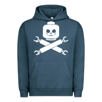 Pigment Midnight Navy block face pirate Urban Hoodie - artisFamous