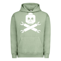 Pigment Oil Green block face pirate Urban Hoodie - artisFamous