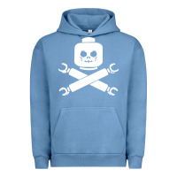 Pigment Pebble Blue block face pirate Urban Hoodie - artisFamous