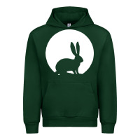 Forest Green bunny and full moon funny Urban Hoodie - artisFamous