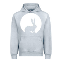 Heather Grey bunny and full moon funny Urban Hoodie - artisFamous