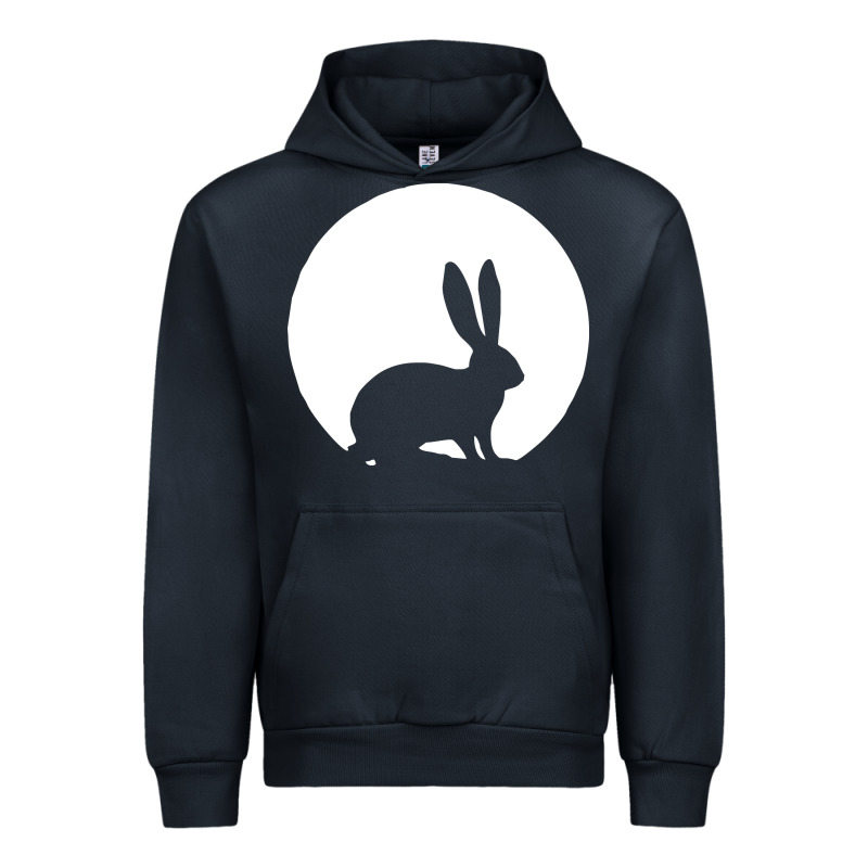 Bunny And Full Moon Funny Urban Hoodie by artisFamous | Teevron
