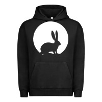 Pigment Black bunny and full moon funny Urban Hoodie - artisFamous