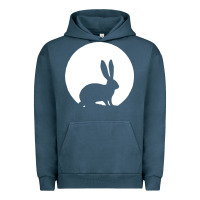 Pigment Midnight Navy bunny and full moon funny Urban Hoodie - artisFamous