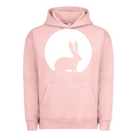 Pigment Salmon bunny and full moon funny Urban Hoodie - artisFamous