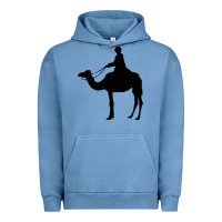 Pigment Pebble Blue camel rider Urban Hoodie - artisFamous