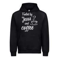 Black Fueled by jesus and coffee Urban Hoodie - artisFamous
