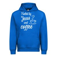 Cobalt Fueled by jesus and coffee Urban Hoodie - artisFamous