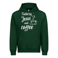 Forest Green Fueled by jesus and coffee Urban Hoodie - artisFamous